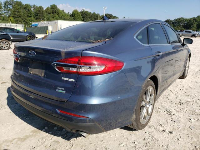 3FA6P0CD8KR119508 - 2019 FORD FUSION SEL BLUE photo 4