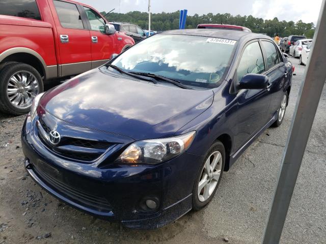 2T1BU4EE4BC691874 - 2011 TOYOTA COROLLA BLUE photo 2