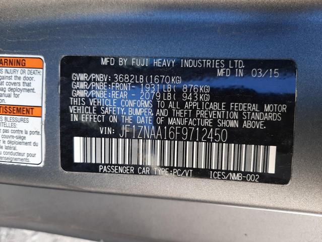 JF1ZNAA16F9712450 - 2015 TOYOTA SCION FR-S GRAY photo 10