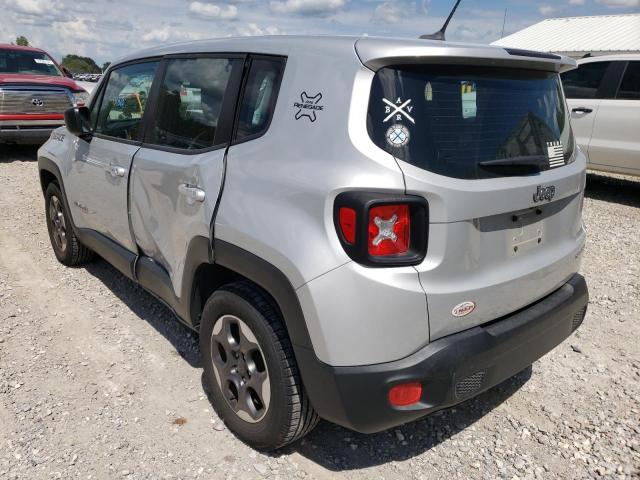 ZACCJAATXGPD32864 - 2016 JEEP RENEGADE S SILVER photo 3