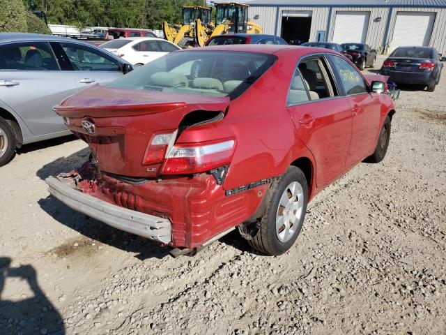 4T1BE46K07U192108 - 2007 TOYOTA CAMRY CE RED photo 4