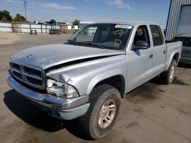 1D7HG48N43S276458 - 2003 DODGE DAKOTA QUA SILVER photo 2