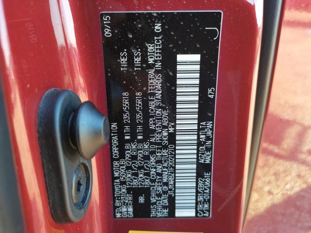 JTJYARBZ1F2021210 - 2019 LEXUS NX 200T RED photo 10