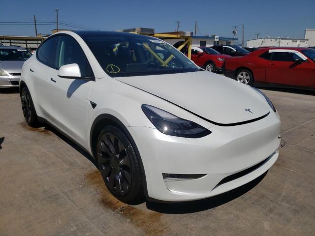 5YJYGDEF6MF268447 - 2021 TESLA MODEL Y Blanc photo 1