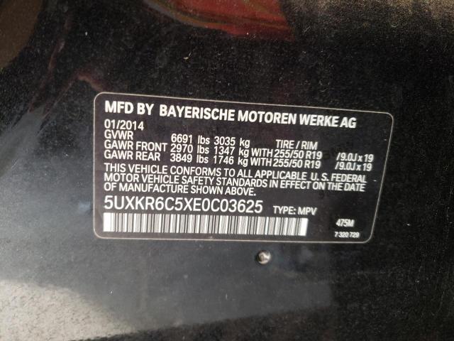 5UXKR6C5XE0C03625 - 2014 BMW X5 XDRIVE5 BLACK photo 10