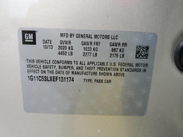 1G11C5SLXEF131174 - 2014 CHEVROLET MALIBU 1LT GOLD photo 10