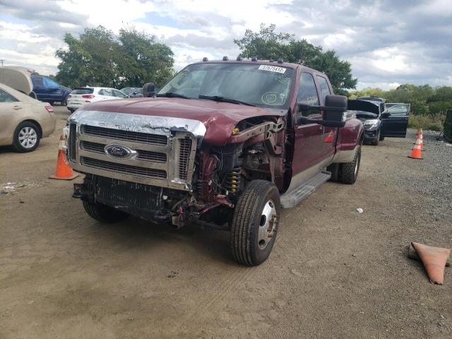 1FTWW33R98EC89897 - 2008 FORD F-350 BURGUNDY photo 2