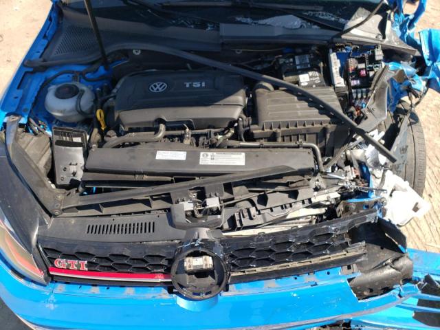 3VW6T7AUXKM012116 - 2019 VOLKSWAGEN GTI S BLUE photo 7