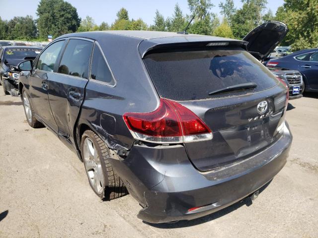 4T3BK3BB0DU081358 - 2013 TOYOTA VENZA LE CHARCOAL photo 3