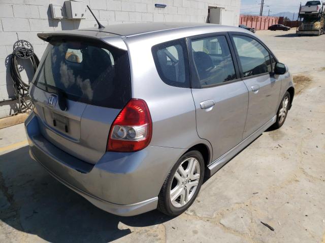 JHMGD38677S011927 - 2007 HONDA FIT S GRAY photo 4