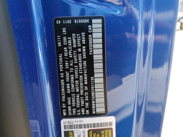 WVWBW7AH6CV011130 - 2012 VOLKSWAGEN EOS KOMFOR 蓝色 照片 10