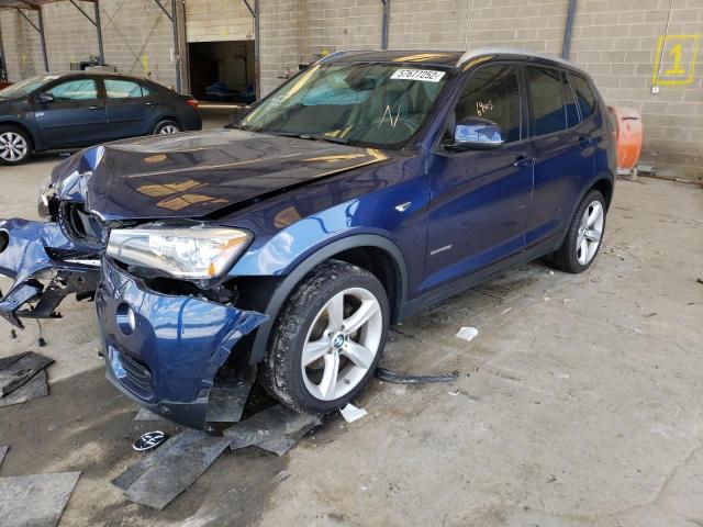 5UXWZ7C35H0X43228 - 2017 BMW X3 SDRIVE2 BLUE photo 2