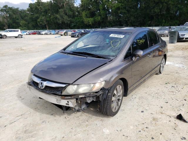 2HGFA16819H535830 - 2009 HONDA CIVIC EX GRAY photo 2