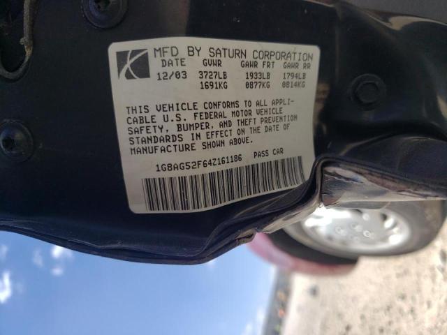 1G8AG52F64Z161186 - 2004 SATURN ION LEVEL BURGUNDY photo 10