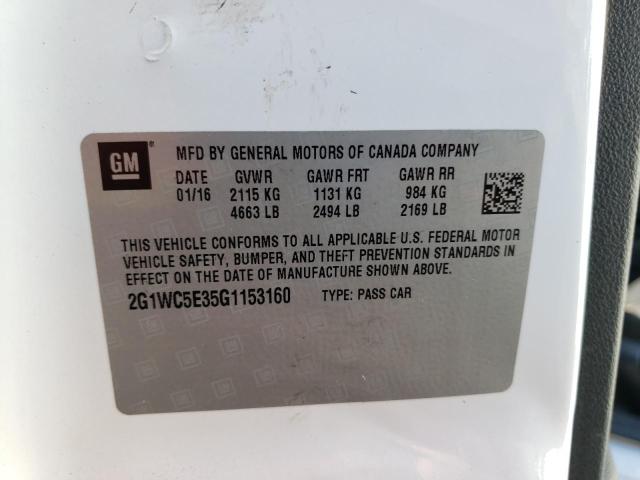 2G1WC5E35G1153160 - 2016 CHEVROLET IMPALA LIM WHITE photo 10