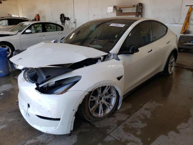 5YJYGDEE6MF101058 - 2021 TESLA MODEL Y WHITE photo 2