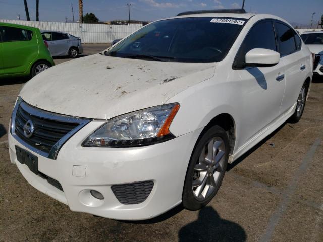 3N1AB7APXEY250350 - 2014 NISSAN SENTRA S WHITE photo 2