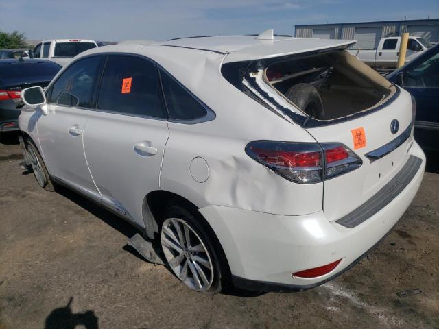 2T2ZB1BA2FC002968 - 2015 LEXUS RX 450H WHITE photo 3