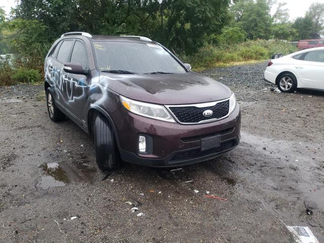 5XYKTCA63EG546751 - 2014 KIA SORENTO MAROON photo 1