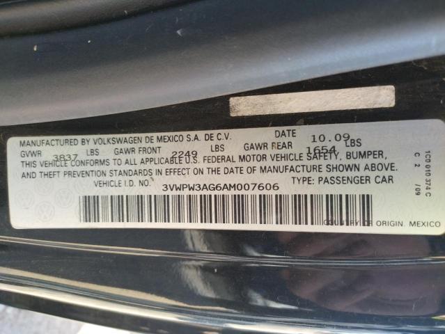 3VWPW3AG6AM007606 - 2010 VOLKSWAGEN NEW BEETLE 黑色 照片 10