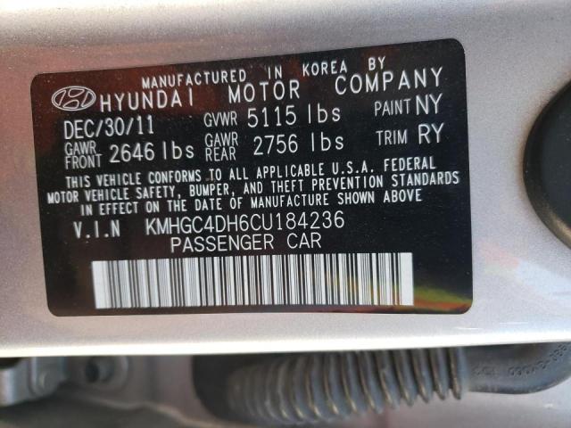 KMHGC4DH6CU184236 - 2012 HYUNDAI GENESIS 5. SILVER photo 10