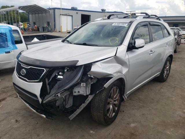 5XYKW4A27DG382848 - 2013 KIA SORENTO SX SILVER photo 2