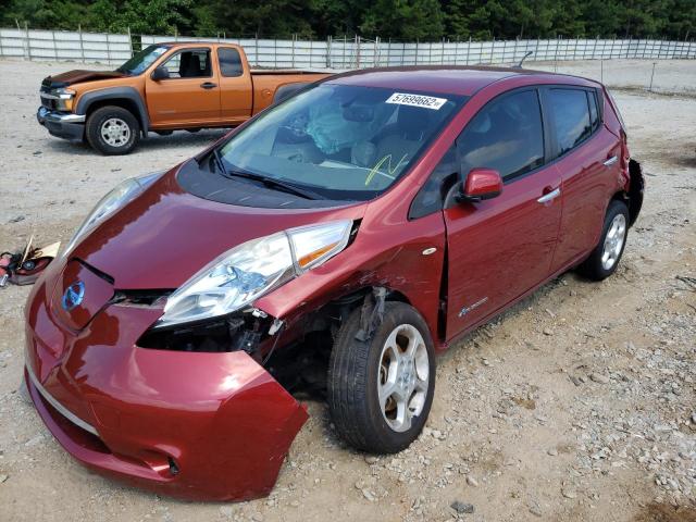 JN1AZ0CP2CT021389 - 2012 NISSAN LEAF SV RED photo 2