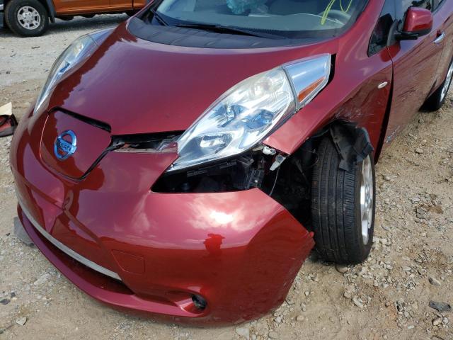 JN1AZ0CP2CT021389 - 2012 NISSAN LEAF SV RED photo 9