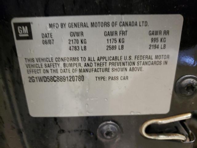 2G1WD58C889120780 - 2008 CHEVROLET IMPALA SUP 黑色 照片 10