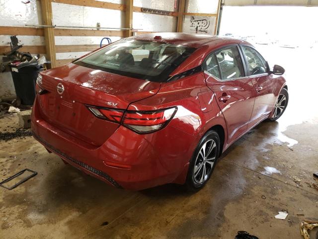 3N1AB8CV3NY272403 - 2022 NISSAN SENTRA SV RED photo 4