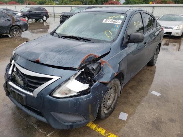 3N1CN7AP6FL869106 - 2015 NISSAN VERSA BLUE photo 2