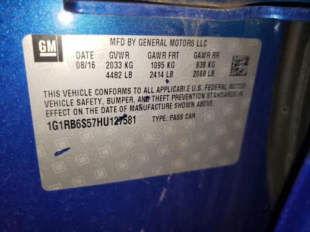 1G1RB6S57HU127581 - 2017 CHEVROLET VOLT PREMI BLUE photo 10