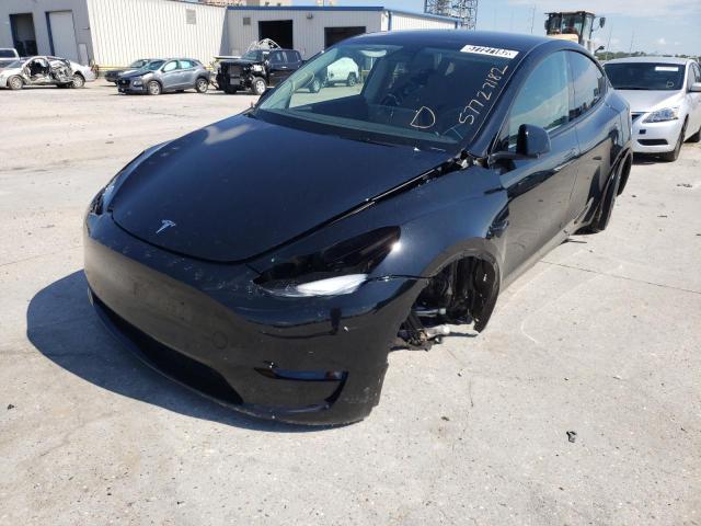 7SAYGDEE8NF387208 - 2022 TESLA MODEL Y BLACK photo 2