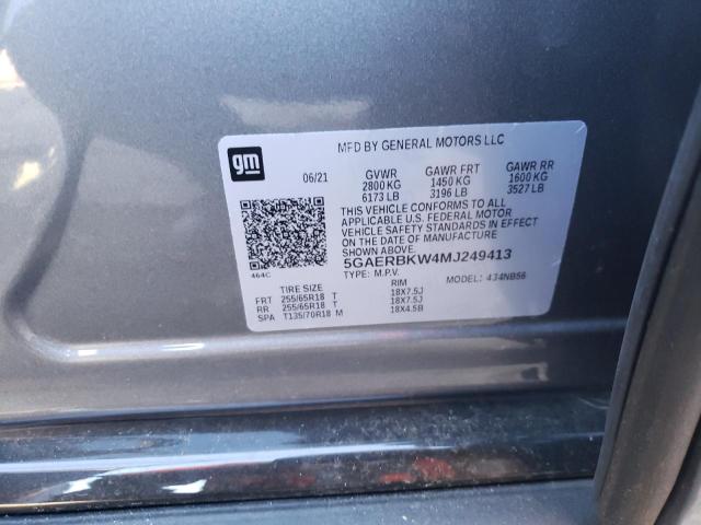 5GAERBKW4MJ249413 - 2021 BUICK ENCLAVE ES GRAY photo 10