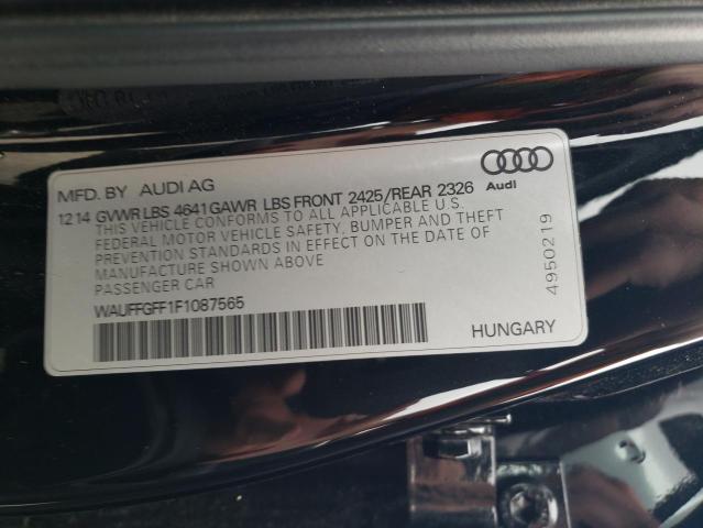 WAUFFGFF1F1087565 - 2015 AUDI S3 PRESTIG BLACK photo 10