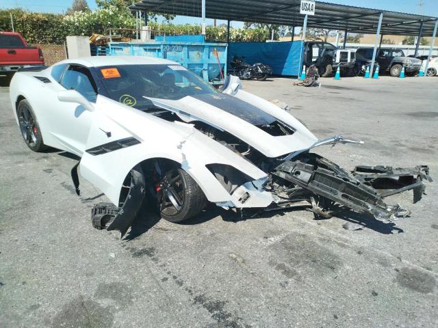 1G1YB2D71K5102194 - 2019 CHEVROLET CORVETTE S WHITE photo 1