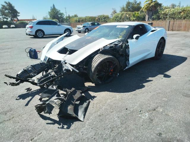 1G1YB2D71K5102194 - 2019 CHEVROLET CORVETTE S WHITE photo 2