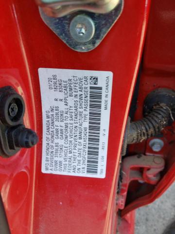 2HGFC2F8XLH534246 - 2020 HONDA CIVIC SPORT  Foto 10