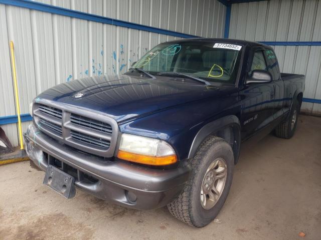 1B7GL12X42S588983 - 2002 DODGE DAKOTA BAS BLUE photo 2