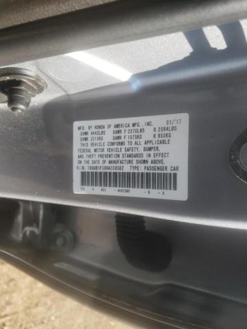 19UUB1F59HA008562 - 2017 ACURA TLX TECH SILVER photo 10