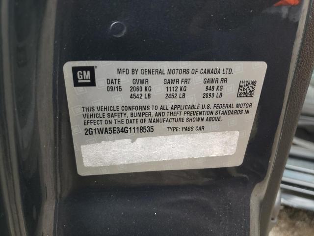 2G1WA5E34G1118535 - 2016 CHEVROLET IMPALA LIM GRAY photo 10