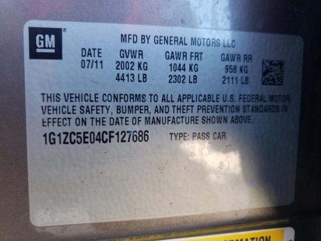 1G1ZC5E04CF127686 - 2012 CHEVROLET MALIBU 1LT 棕色 照片 10