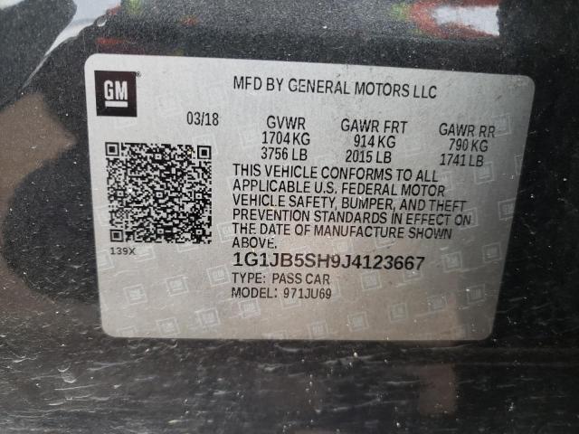 1G1JB5SH9J4123667 - 2018 CHEVROLET SONIC LS CHARCOAL photo 10