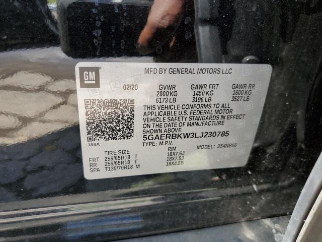 5GAERBKW3LJ230785 - 2020 BUICK ENCLAVE ES BLACK photo 10