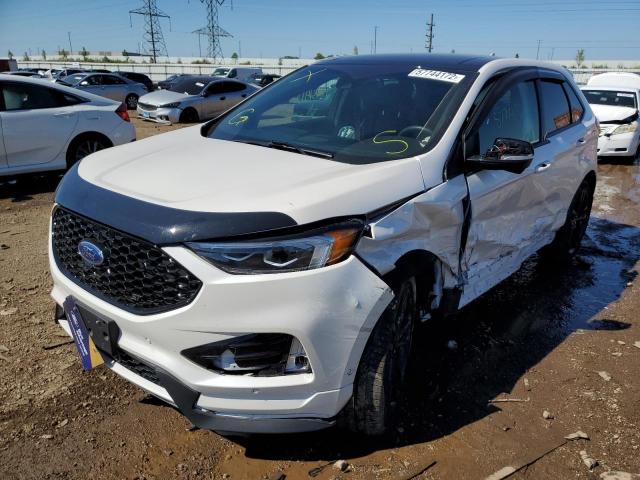 2FMPK4AP9KBB23336 - 2019 FORD EDGE ST WHITE photo 2