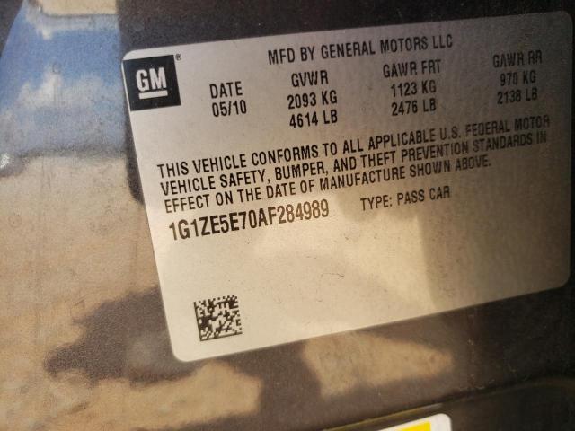 1G1ZE5E70AF284989 - 2010 CHEVROLET MALIBU LTZ 灰色 照片 10