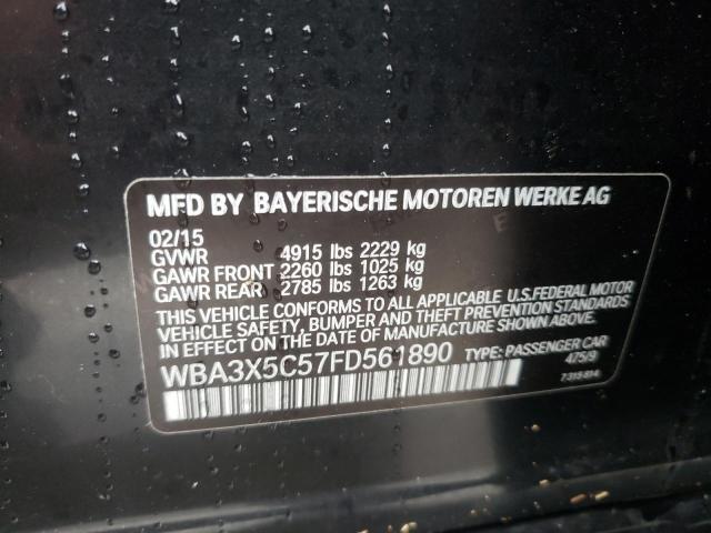 WBA3X5C57FD561890 - 2015 BMW 328 XIGT BLACK photo 10