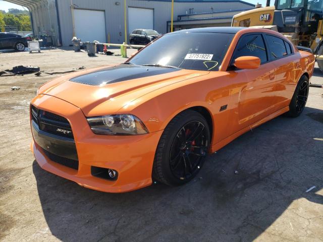 2C3CDXEJ8EH144947 - 2014 DODGE CHARGER SR ORANGE photo 2