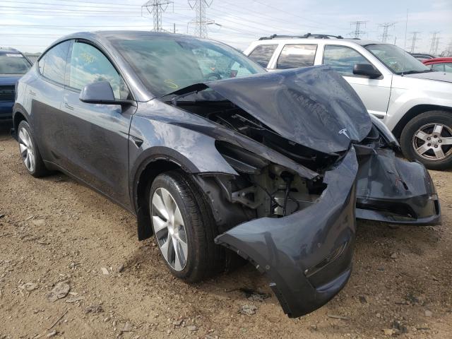 5YJYGDEEXMF244496 - 2021 TESLA MODEL Y رمادي صورة 1