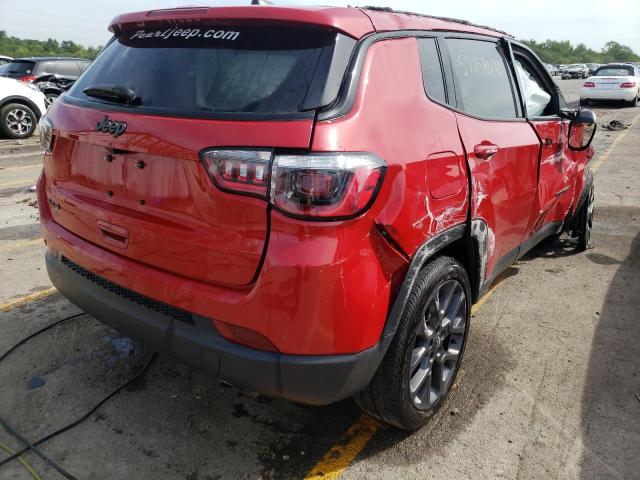 3C4NJDEB1MT530636 - 2021 JEEP COMPASS 80 RED photo 4